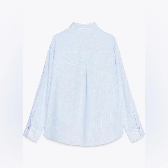 EUC Zara Women’s Oversized Linen Blend Shirt - Size Small - Picture 2 of 7